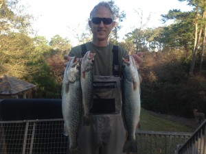 Trafton Reynolds with his Speckled Trout catch. Fall 2013.