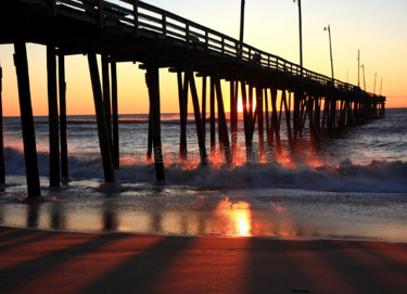 Rodanthe Pier. Rodanthe/Hatteras Isaland Pier located on the Outer Banks, NC royalty free stock image